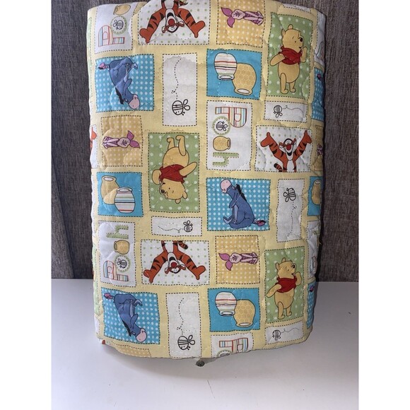 Disney Winnie The Pooh Baby Blanket Crib Quilt Tigger Eeyore Piglet Vintage - Picture 1 of 4